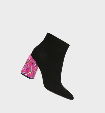 Black / Pink Women's Betsey Johnson Kassie Boots & Booties | DALQMFC-76