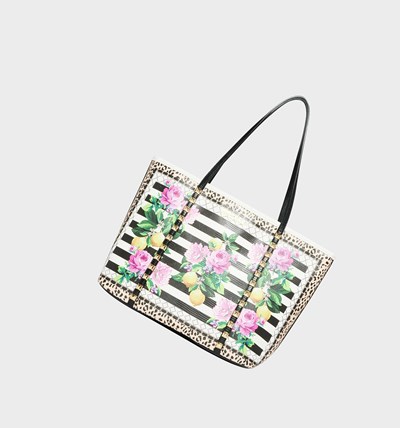 Black / White Women's Betsey Johnson Seeing Stripes Handbags | SQDRYUZ-47