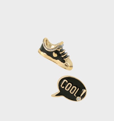 Black Women's Betsey Johnson Back To Cool Sneaker Mismatch Studs Earrings | PMZLTHK-41