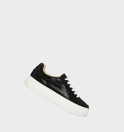 Black Women's Betsey Johnson Sidny Sneakers | XBQYIJW-92