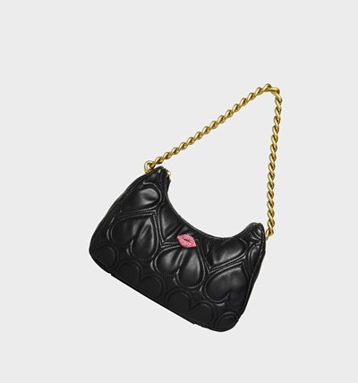 Black Women's Betsey Johnson Smooches Shoulder Bags | BJPZIGE-47