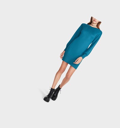 Blue Women's Betsey Johnson Back It Up Sweater Dress | AXNSTUB-60