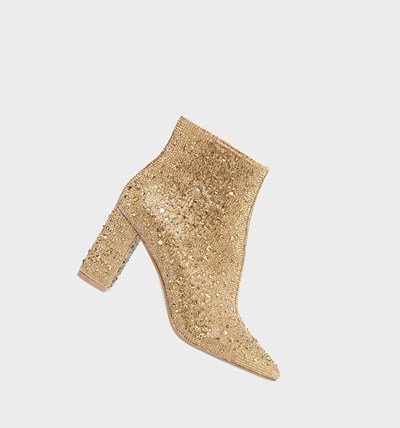 Gold Women's Betsey Johnson Cady Boots & Booties | JXLFIQM-59