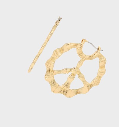 Gold Women's Betsey Johnson Island Time Peace Hoops Earrings | IGMFETP-74