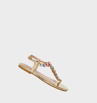 Gold Women's Betsey Johnson Jamari Sandals | BANXSHI-64