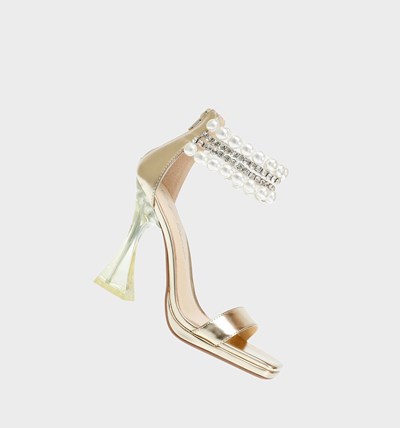 Gold Women's Betsey Johnson Rider Heels | KESIBPT-03