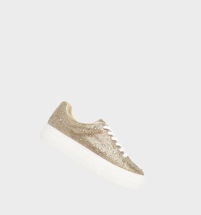 Gold Women's Betsey Johnson Sidny Sneakers | CGBXZHI-82