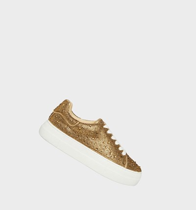 Gold Women's Betsey Johnson Sidny Sneakers | UJKDVSM-32