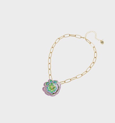 Multicolor Women's Betsey Johnson Enchanted Statement Pendant Pastel Necklaces | KQAOFED-61