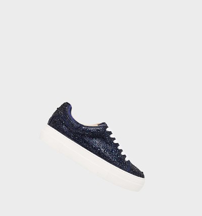 Navy Women's Betsey Johnson Sidny Sneakers | RADXJHM-19