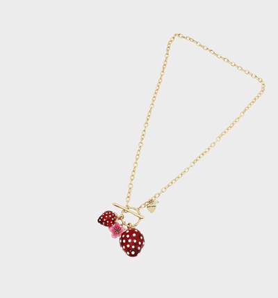 Red Women's Betsey Johnson Island Time Strawberry Necklaces | SAJKBVI-69