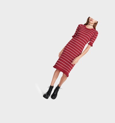 Red Women's Betsey Johnson Sweet In Stripes Sweater Dress | RACMQIV-48