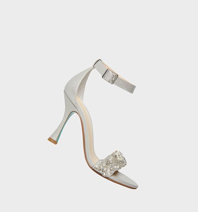 Silver Women's Betsey Johnson Devan Heels | ISRNYPE-01