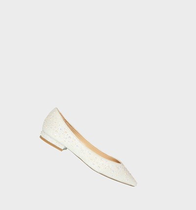 White Women's Betsey Johnson Sb-jude Flats | SPRHJIA-92