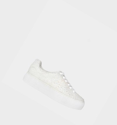 White Women's Betsey Johnson Sidny Sneakers | BPRDZOX-95