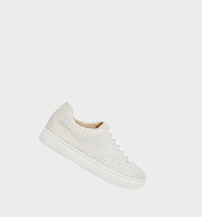 White Women's Betsey Johnson Sidny Sneakers | CATHJVN-54