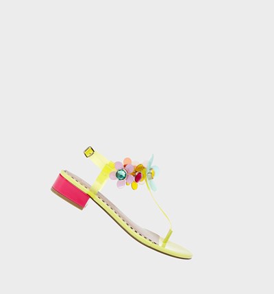 Yellow Women's Betsey Johnson Alanni Sandals | VFWRCKB-59