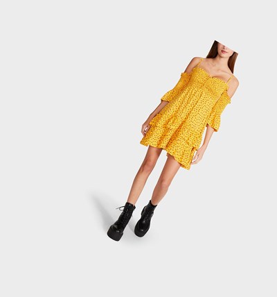 Yellow Women's Betsey Johnson Cherry Delight Mini Dress | AUEGLHB-75