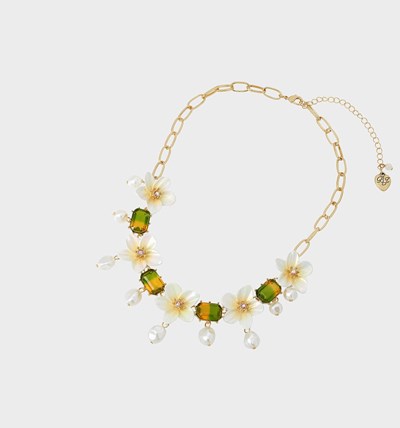 Yellow Women's Betsey Johnson Island Time Flower Necklaces | FBLWUGK-16