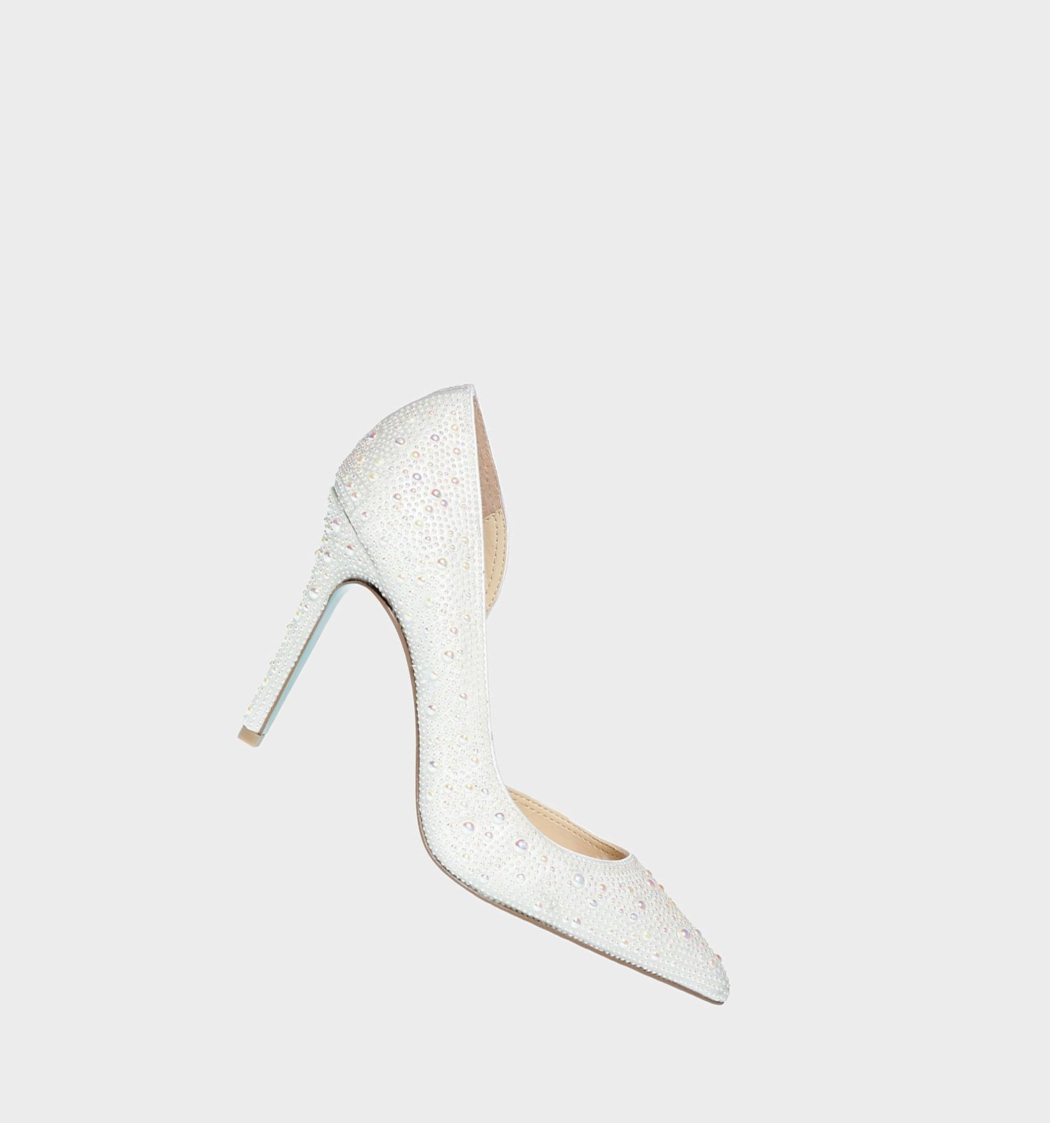 Beige Women\'s Betsey Johnson Sb-hazil Pearl Heels | CTOQYGI-93