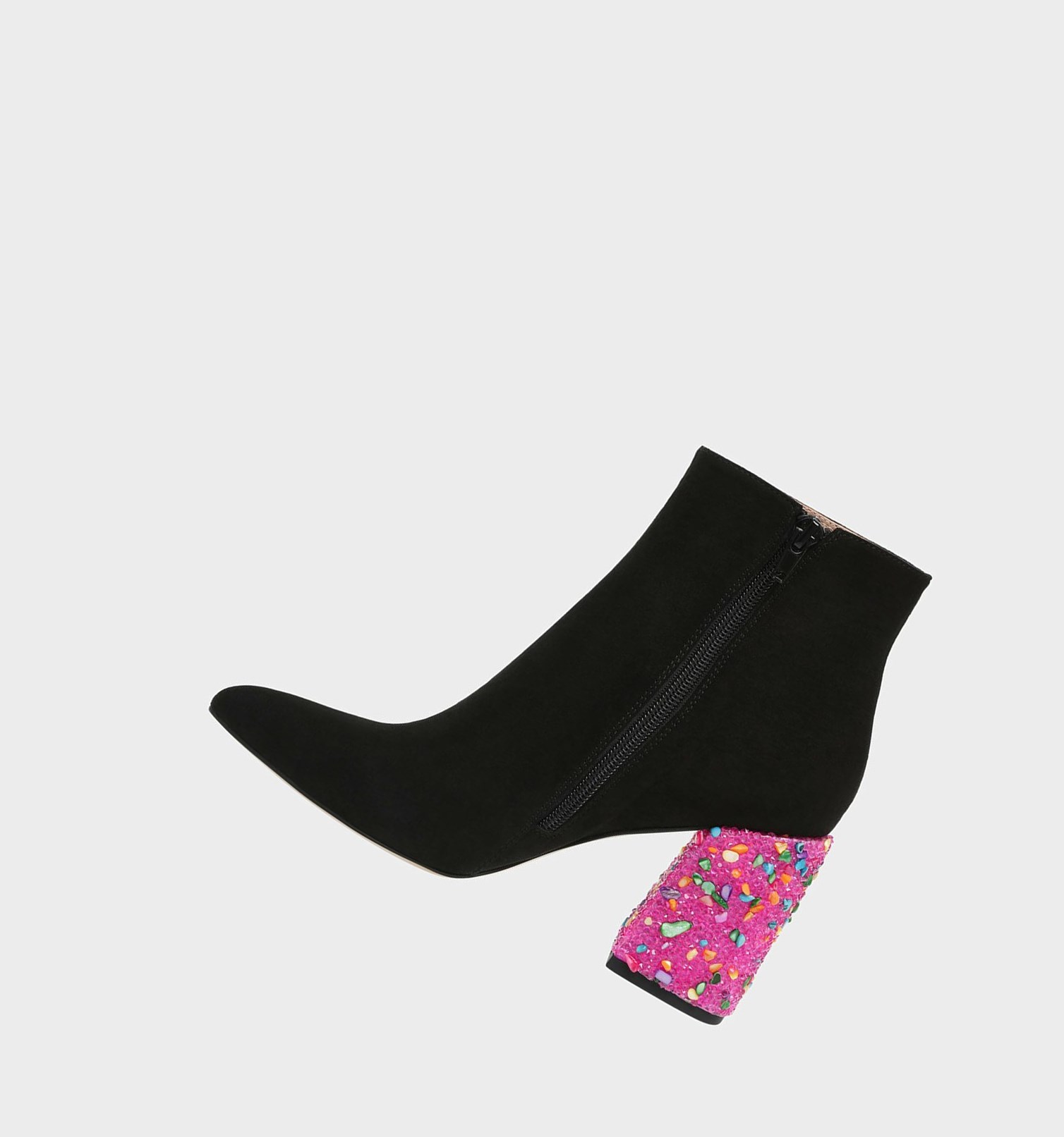 Black / Pink Women's Betsey Johnson Kassie Boots & Booties | DALQMFC-76