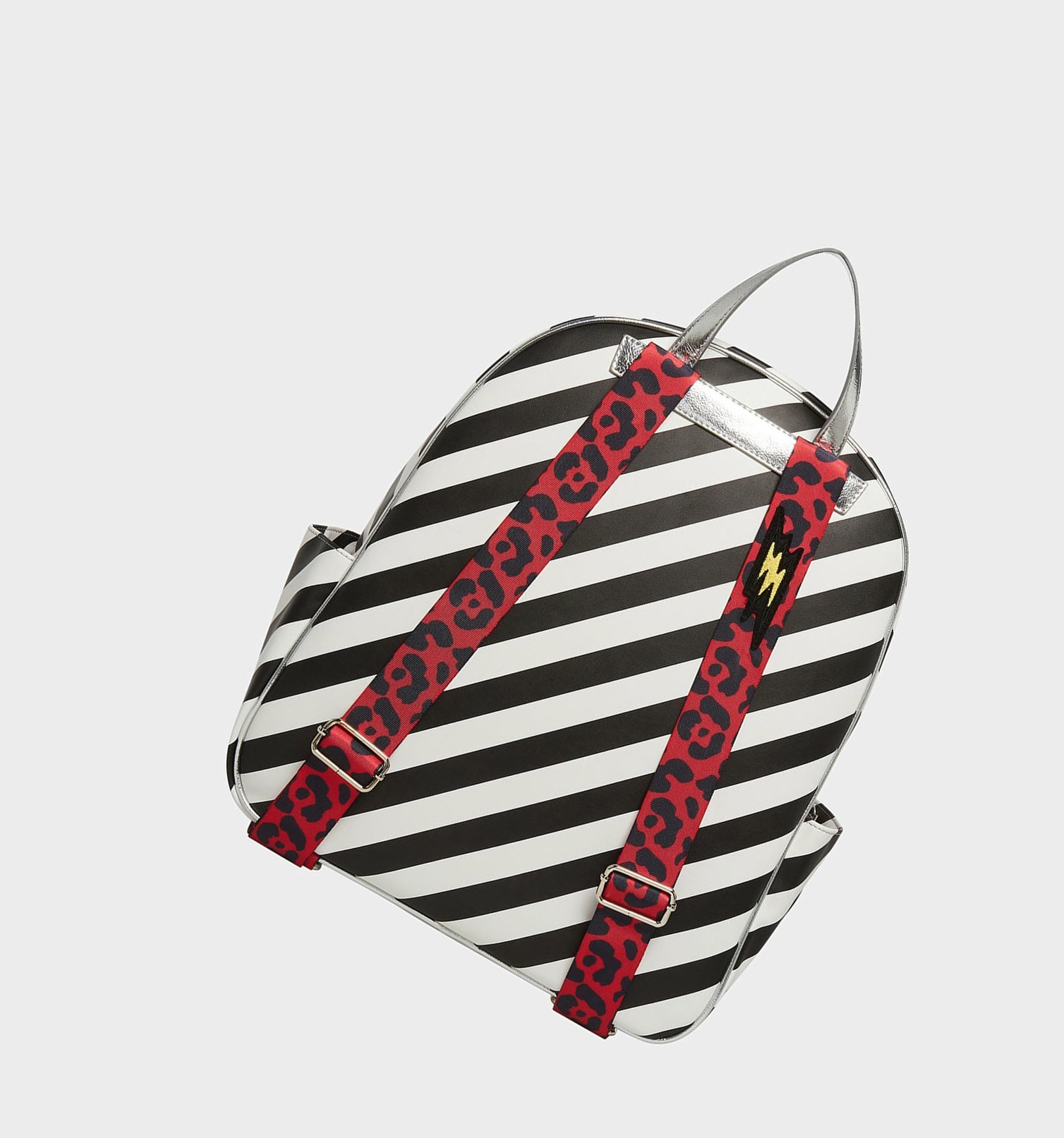 Black / White Women's Betsey Johnson Stripe It Rich Large Backpack | QTKDMEG-81