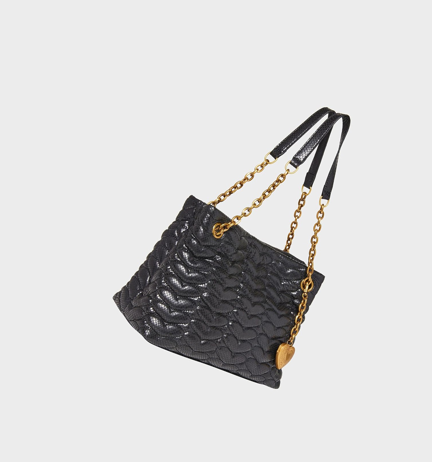 Black Women's Betsey Johnson Heartbreak Quilted Handbags | WKNMZXF-82