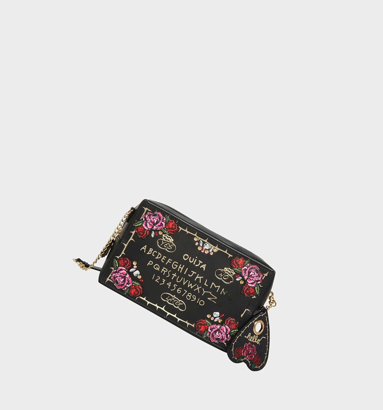 Black Women\'s Betsey Johnson Kitsch Ouija Board Crossbody Bags | ZAFNXDO-56