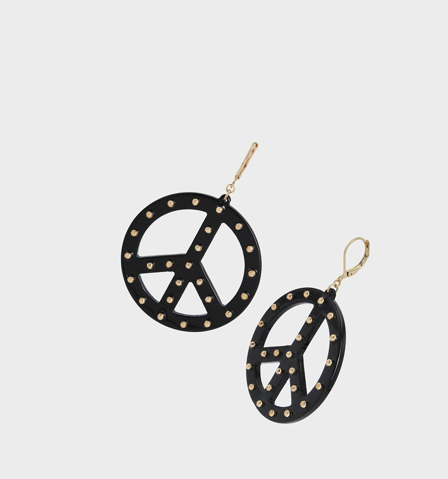 Black Women\'s Betsey Johnson Peace Out Drop Earrings | RZKVANJ-92