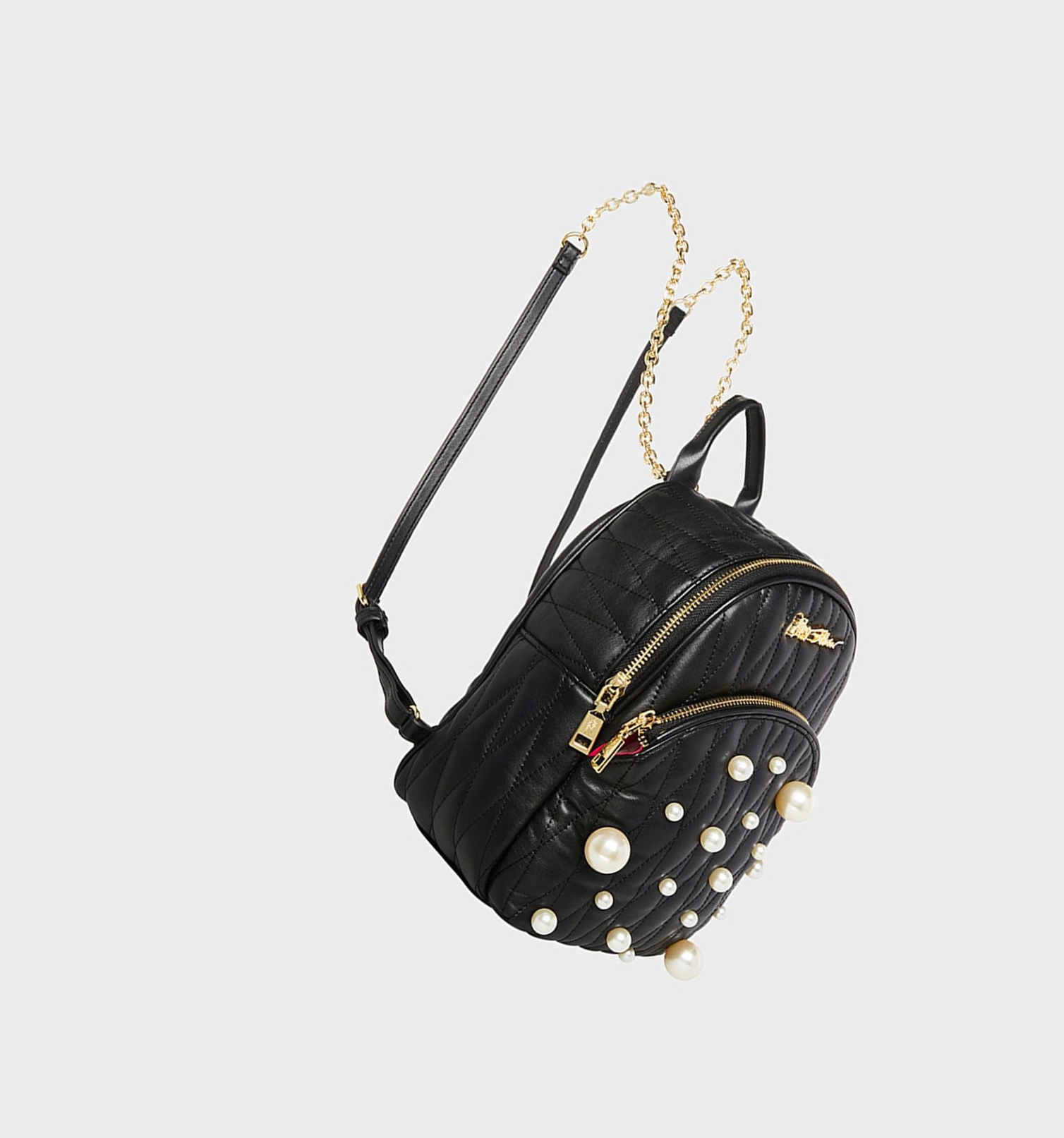 Black Women's Betsey Johnson Pretty Pearl Mini Backpack | RTVGOPC-82