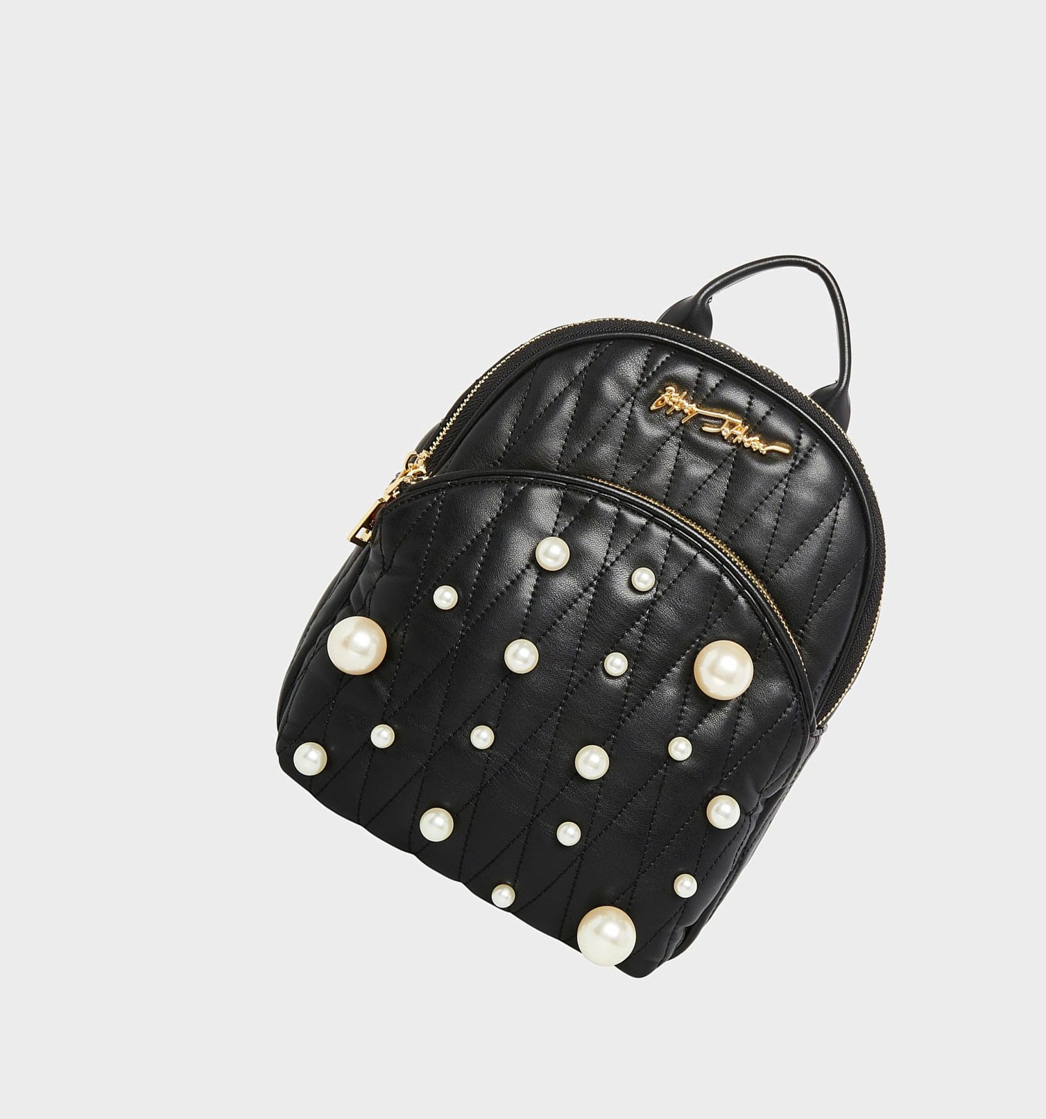 Black Women\'s Betsey Johnson Pretty Pearl Mini Backpack | RTVGOPC-82