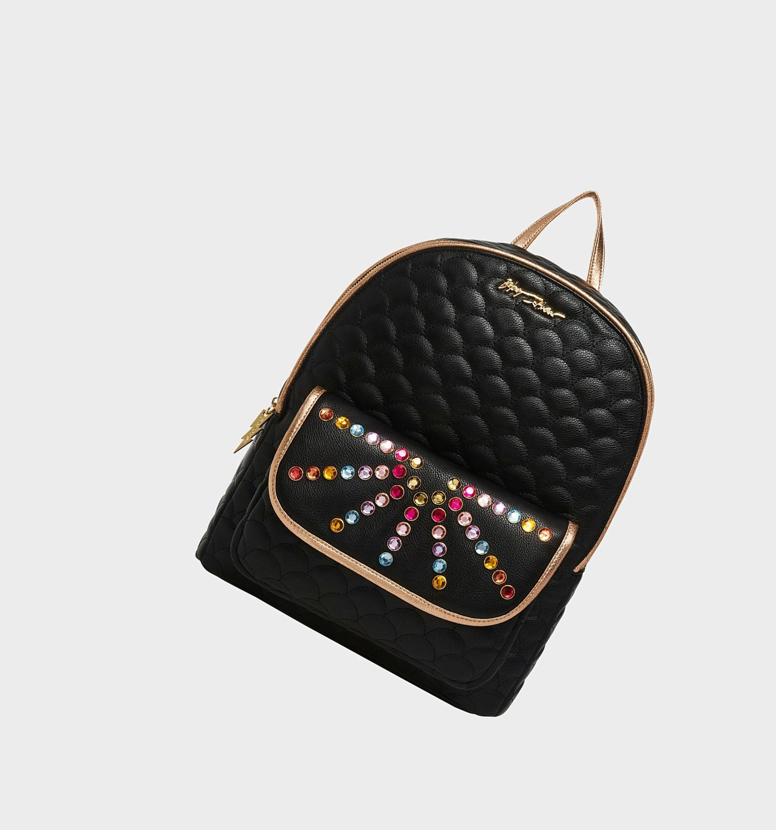 Black Women\'s Betsey Johnson Rainbow Lite Large Backpack | KELYWVI-72