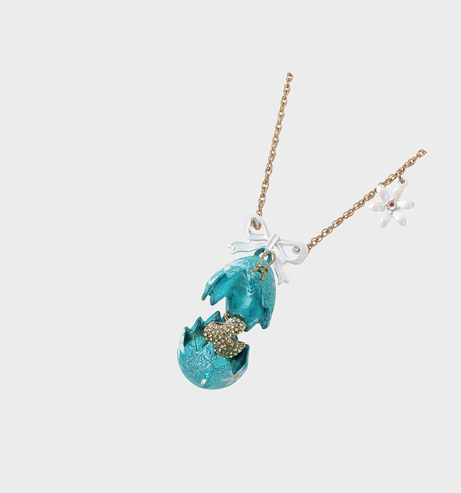 Blue Women's Betsey Johnson Spring Fling Egg Slider Necklaces | OENFHJS-02