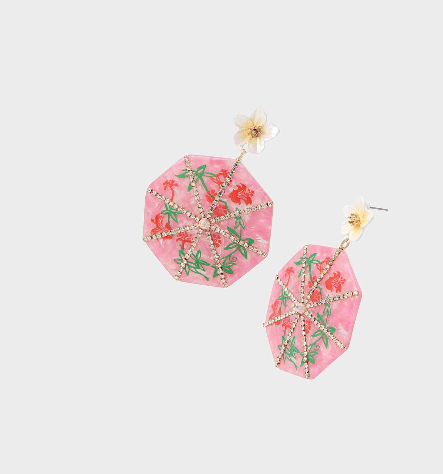 Pink Women\'s Betsey Johnson Island Time Umbrella Drop Earrings | ZOFVXPU-31