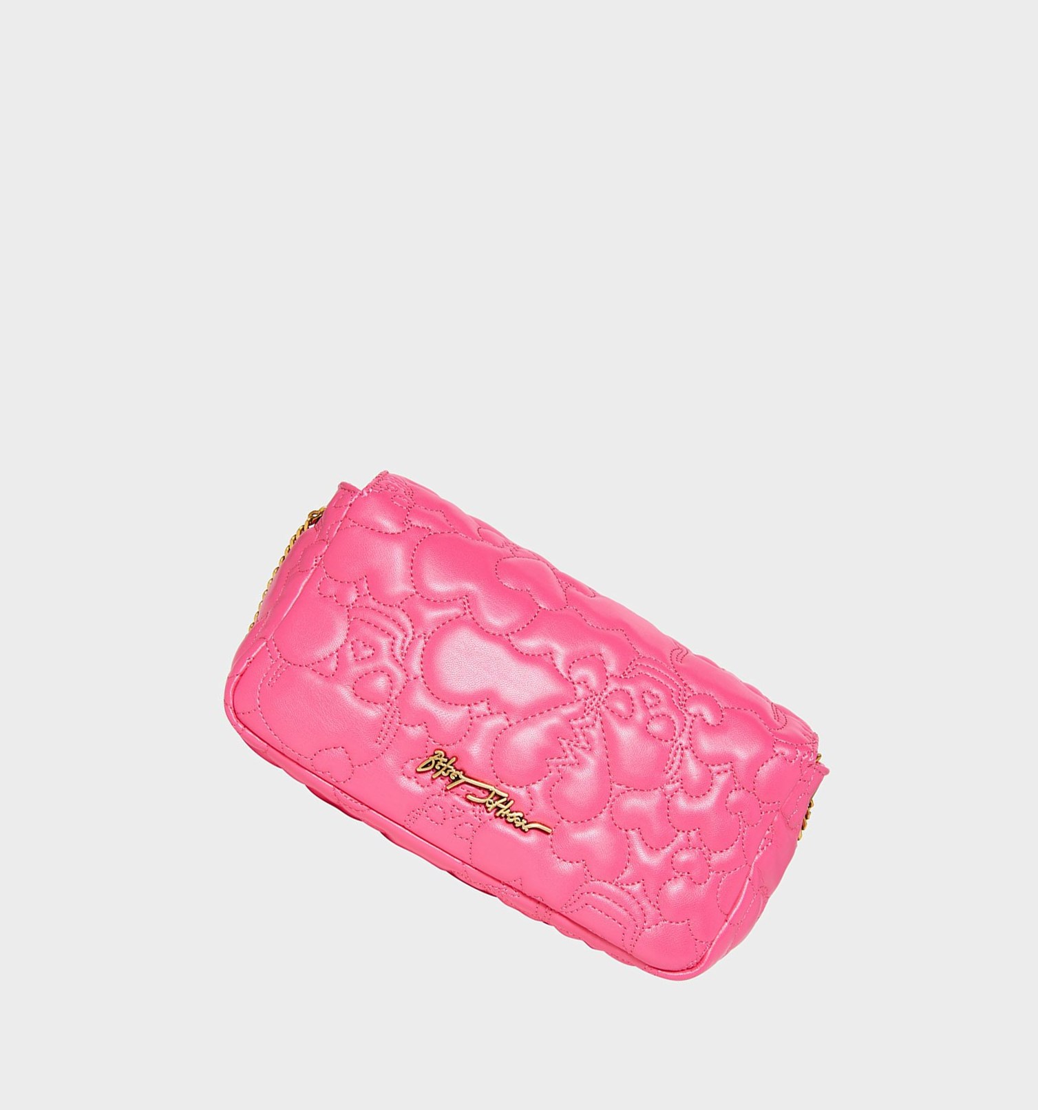 Pink Women's Betsey Johnson Quilted With Skull Crossbody Bags | MIHGEYV-06