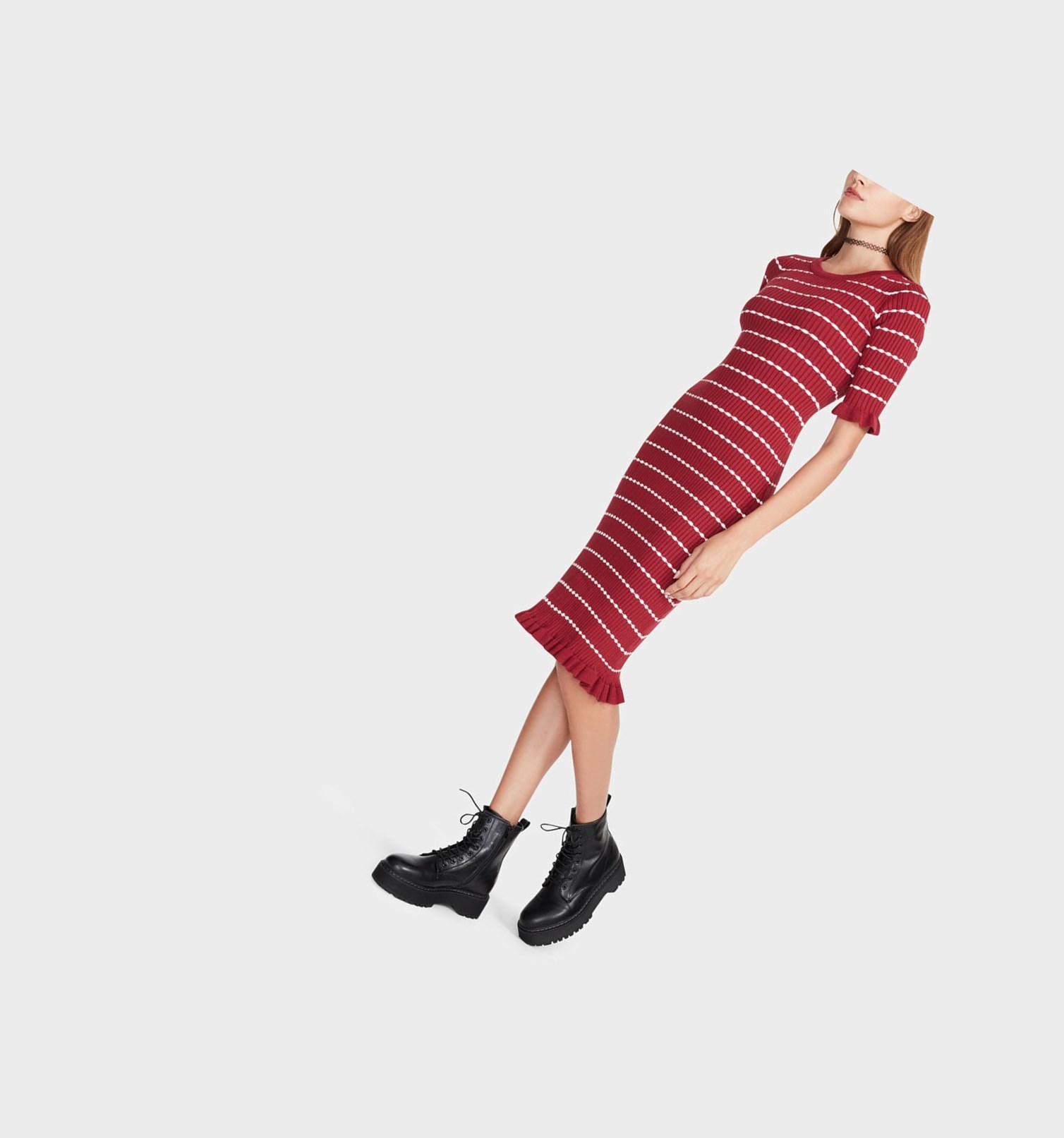 Red Women's Betsey Johnson Sweet In Stripes Sweater Dress | RACMQIV-48