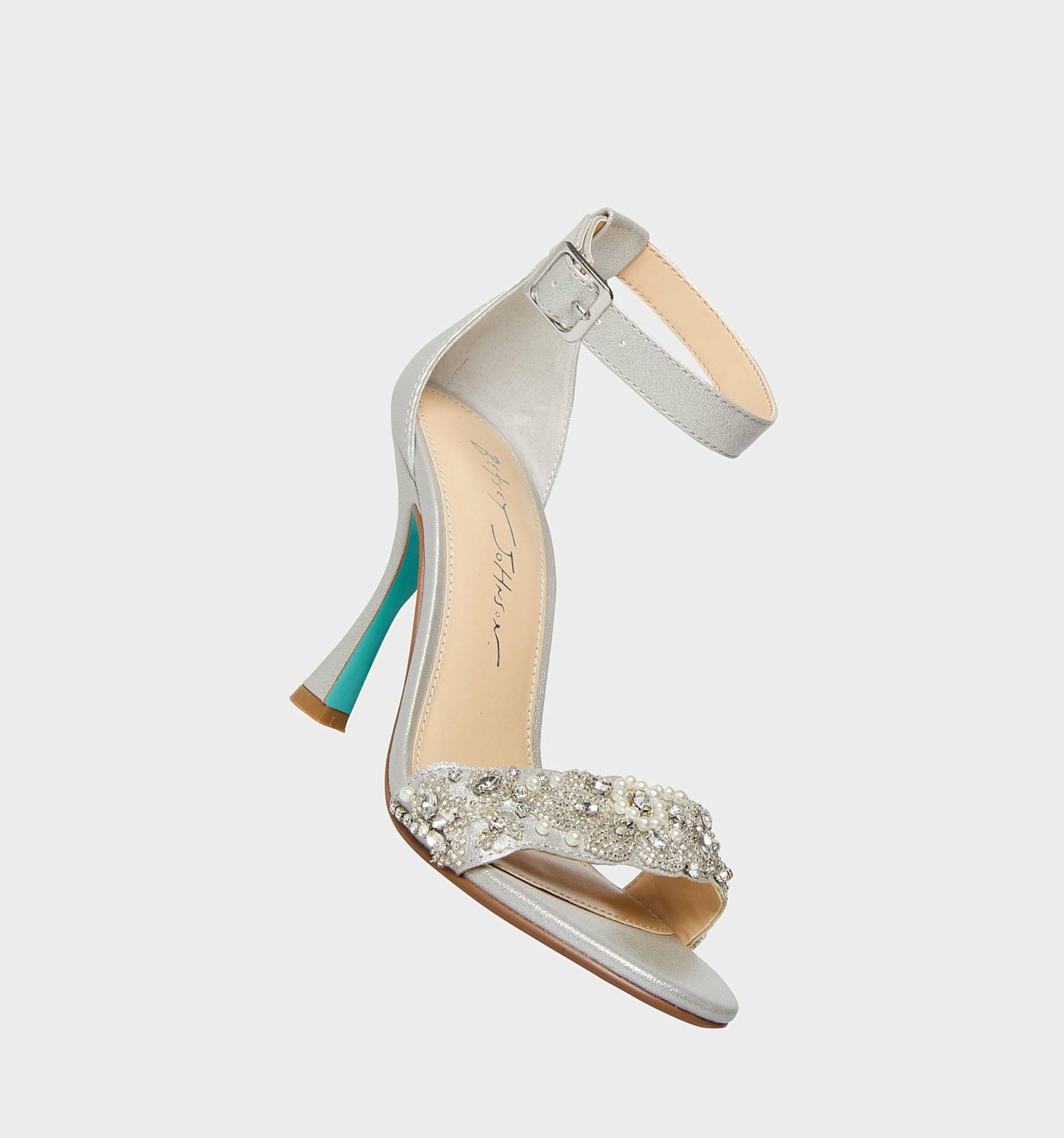 Silver Women's Betsey Johnson Devan Heels | ISRNYPE-01