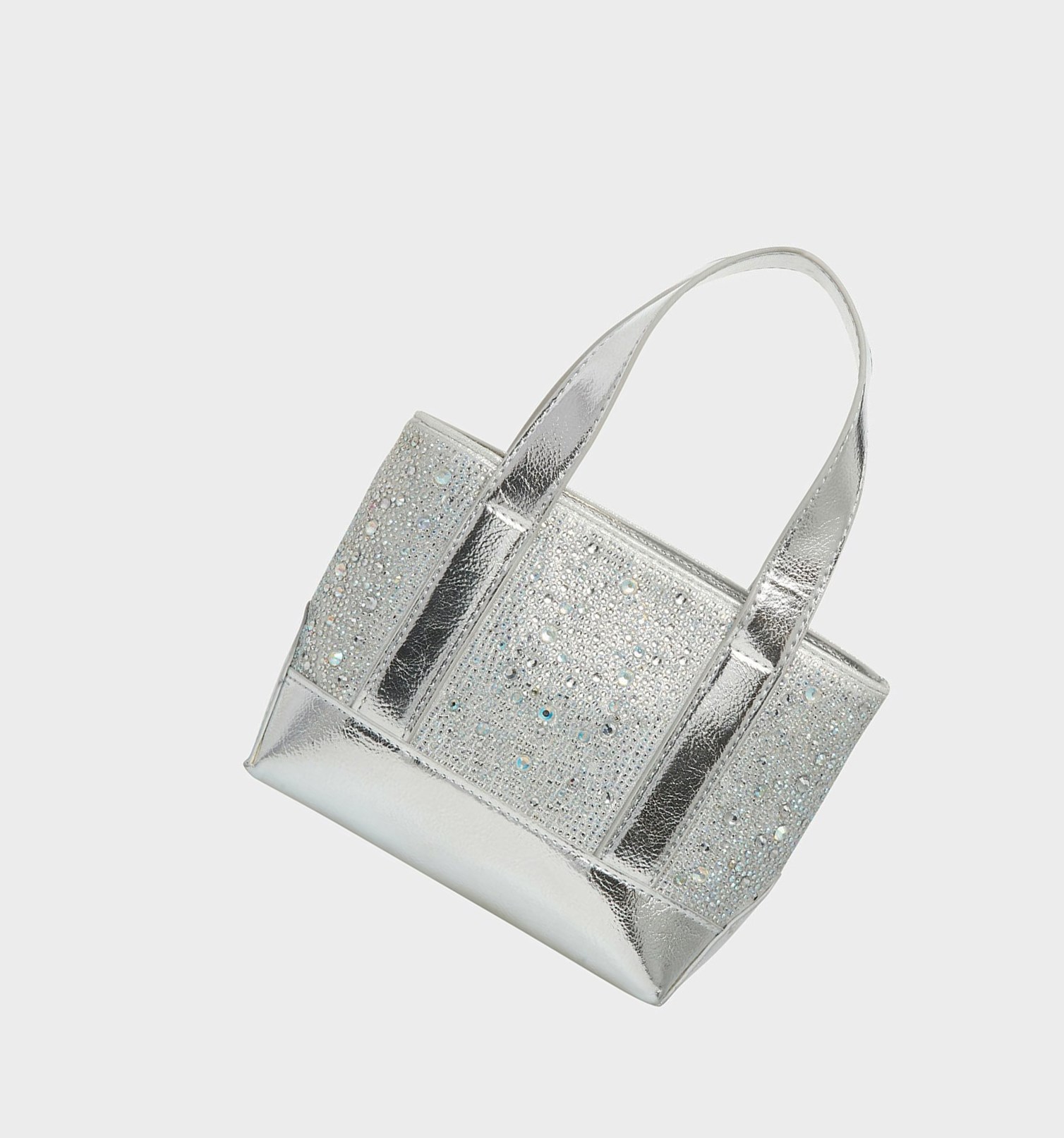 Silver Women's Betsey Johnson Rhinestone Micro Handbags | HBCKURN-56