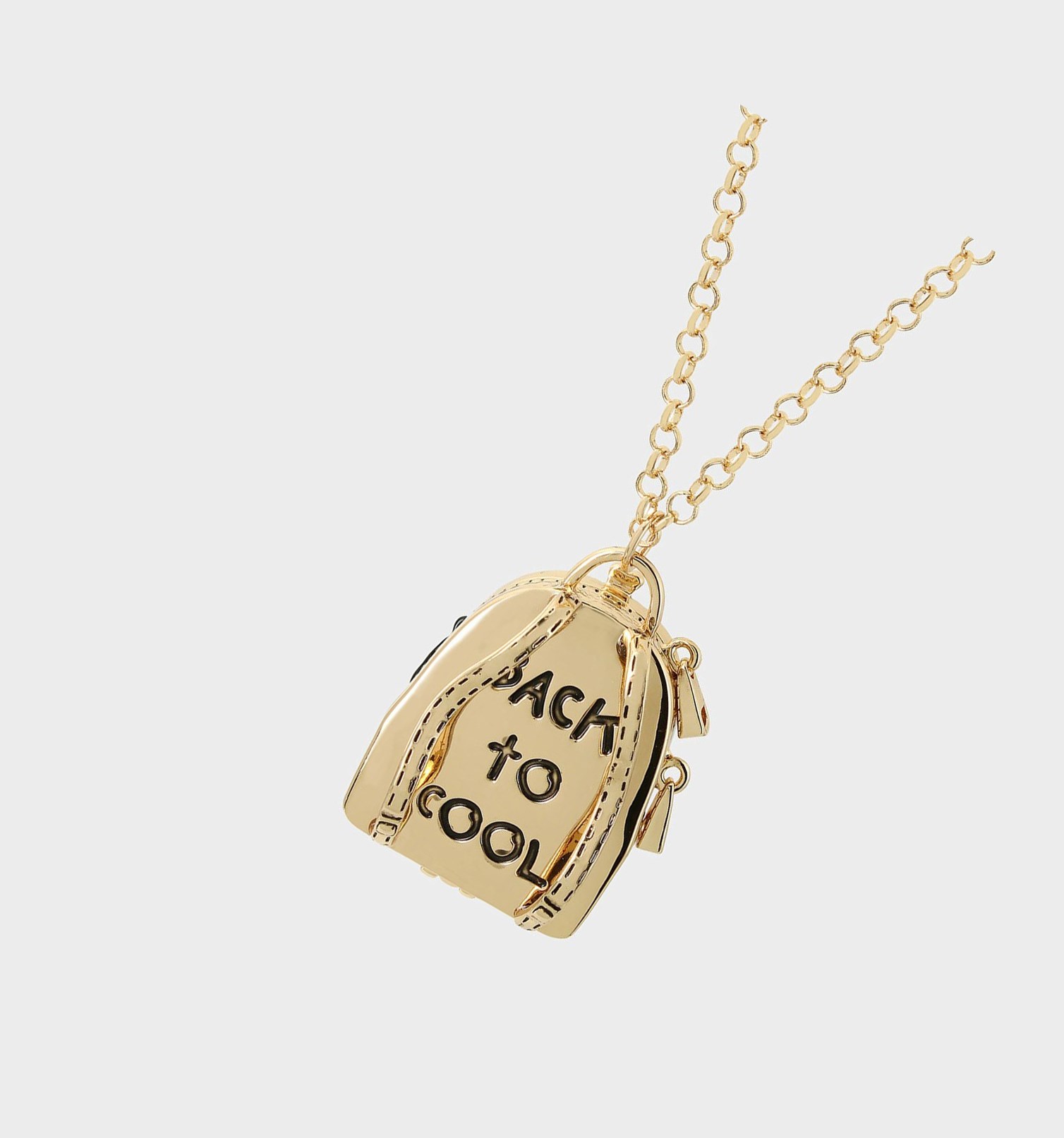 White Women's Betsey Johnson Back To Cool Backpack Long Pendant Crystal Necklaces | MGECRNF-14