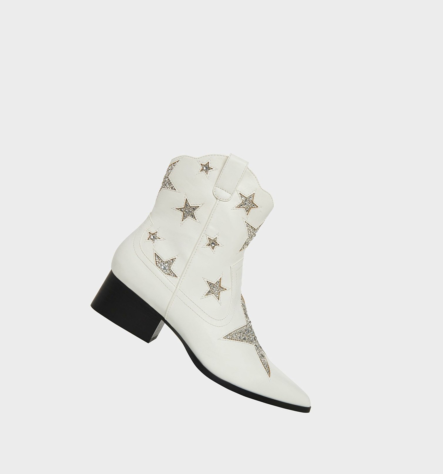 White Women\'s Betsey Johnson Edison Cowboy Boots | LOHDRWX-35